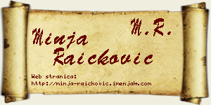 Minja Raičković vizit kartica
